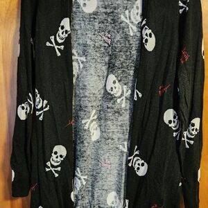 Betsey Johnson Black Skull Cardigan